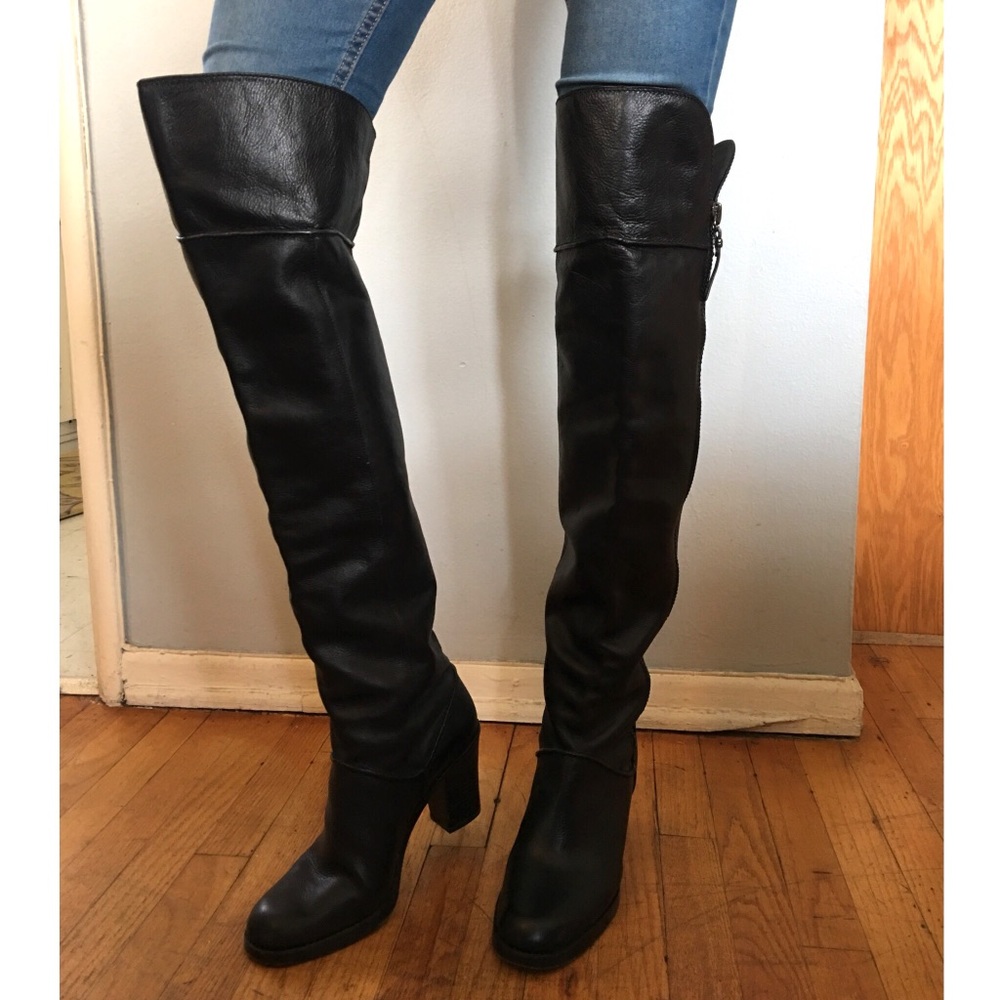 Via Spiga Black Over the Knee Boot Size 8.5